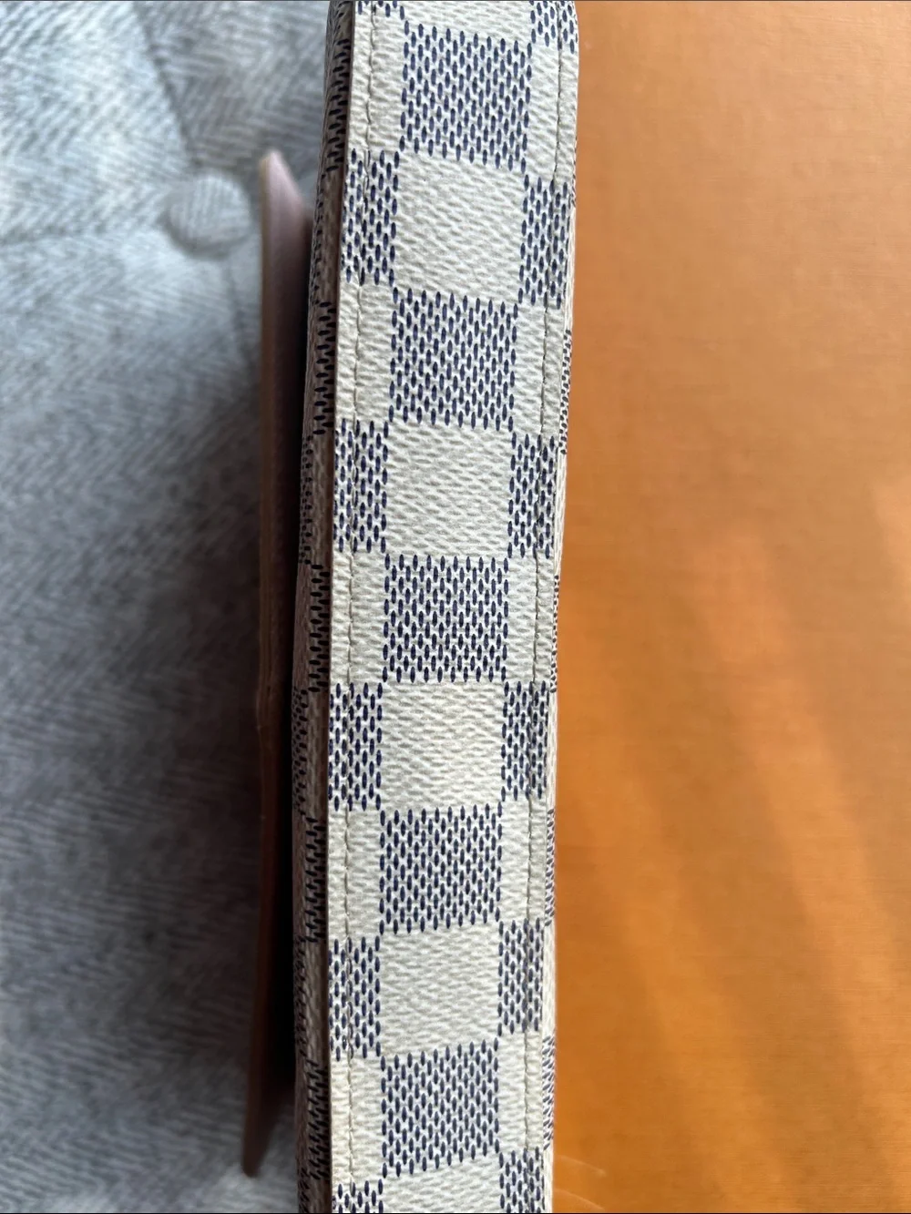 Louis Vuitton Damier Azur Check Crossbody Bag - Cream & Blue
